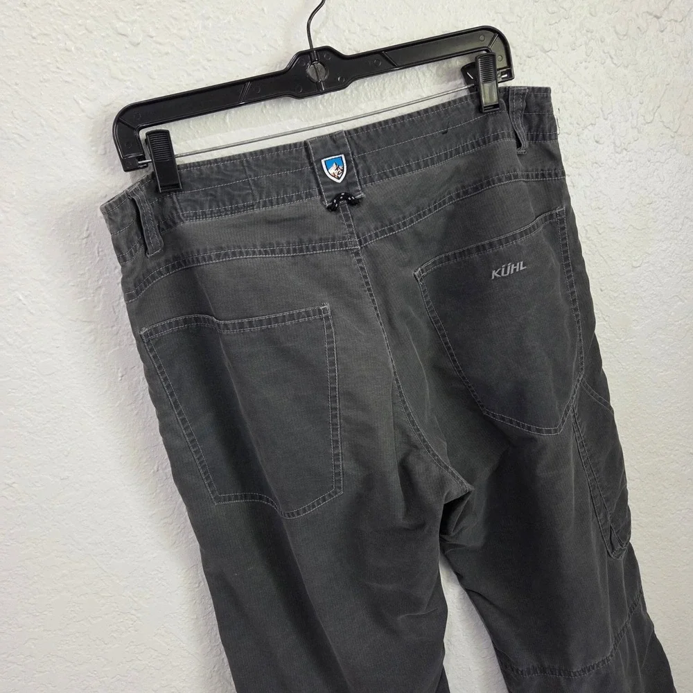 KUHL Mens Pants 34x30 Cotton Nylon Charcoal Grey Hiking Utility Workwear Pants